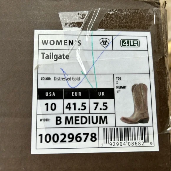 Ariat Women's Tailgate Gold Western Boots - Snip Toe SIZE 10 - Picture 4 of 7